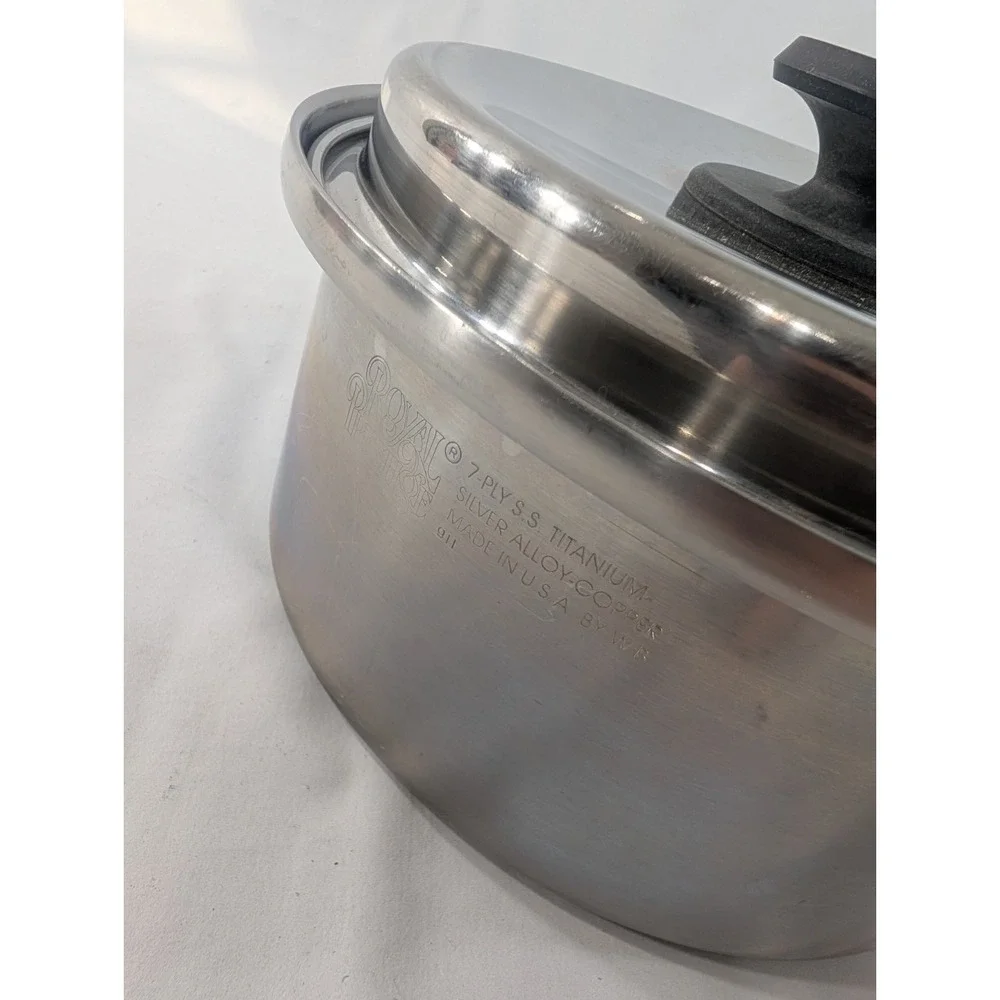 Royal Prestige 7 Ply SS Titanium Silver Alloy 1 Quart Sauce‎ Pan 9